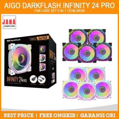 FAN CASE AIGO DARKFLASH INFINITY 24 Set 5 in 1 Fan 12cm ARGB Hitam