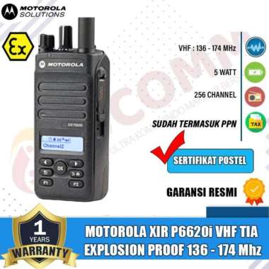 MOTOROLA Xir P6620i XIRP6620i XIRP 6620i VHF TIA Gas Proof Ht Motorola xir p6620i Tia Vhf Original G