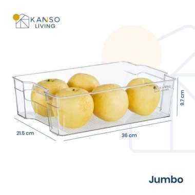 Kanso Living Kotak Penyimpanan Transparan Kontainer Makanan Kulkas Jumbo