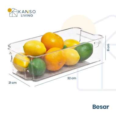 Kanso Living Kotak Penyimpanan Transparan Kontainer Makanan Kulkas Besar