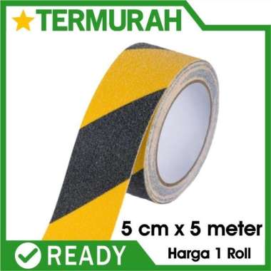 HITAM KUNING Anti Slip Tape Lakban Licin sticker safety tangga lantai