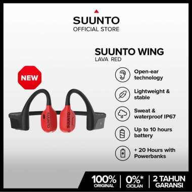Suunto Wing Lava Red - Premium open-ear headphones made for outdoor sports