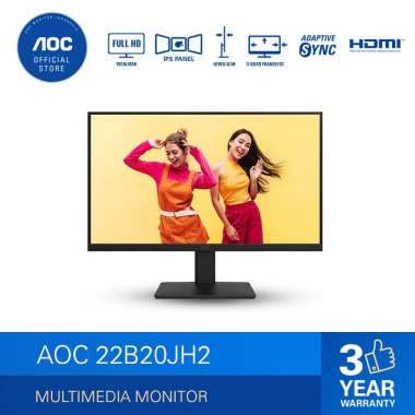 AOC 22B20JH2 Frameless Monitor AdaptiveSync (21.45"/IPS/1ms/100Hz/FHD/HDMI)