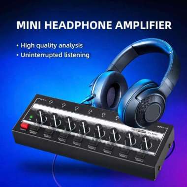 Micro Audio Amplifier Headphone Splitter 8 Channel Stereo Mono Control HA800S Amplifier Headphone Xi