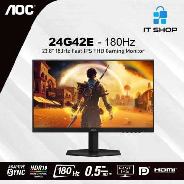 AOC 24G42E Fast IPS FHD 0.5ms AdaptiveSync Gaming Monitor 23.8 inch 180 Hz
