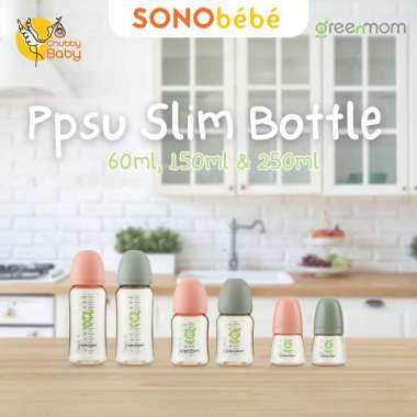 Greenmom PPSU Slim Bottle 60ml, 150ml & 250ml | Botol Susu Bayi FOREST GREEN 250ML