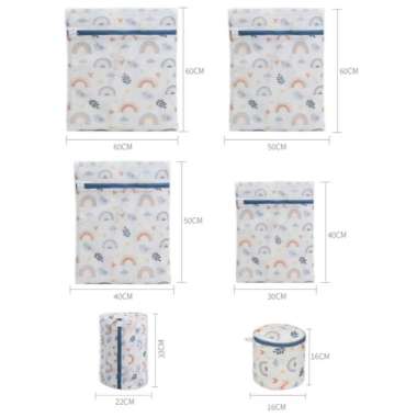 Paket Laundry 6in1 Laundry Bag Set kantong jaring bra tas zipper baju kotor Laundry Net 6605 Rainbow