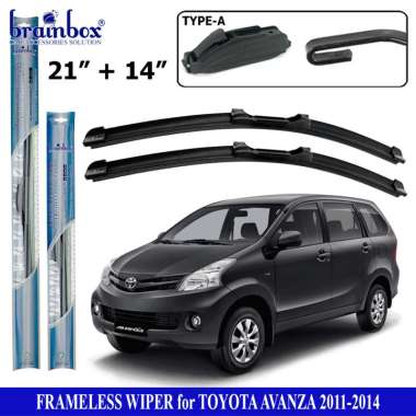 Brainbox Frameless Wiper Mobil Toyota Avanza Wiper Blade Karet Pembersih Kaca Mobil Windshield 2011-