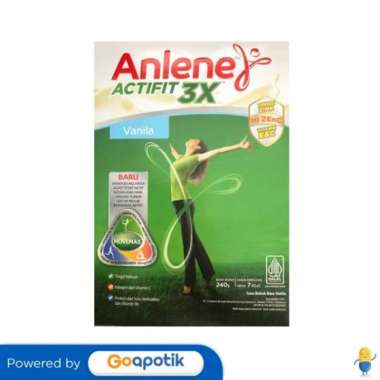 Promo Harga Anlene Actifit 3x High Calcium Vanilla 240 gr - Blibli