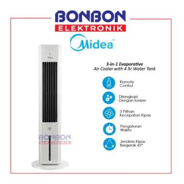 Midea 3-in-1 Evaporative Air Cooler 4L MAC400R0BPW / MAC400 / MAC 400R0 BPW - Remote and Ionizer Tec