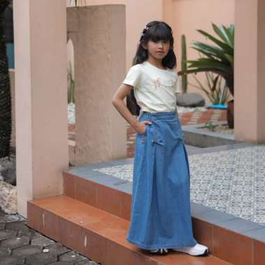 Maxi denim skirt/ Rok panjang denim/ Rodeo Junior Girl Perfect Pop 12 tahun