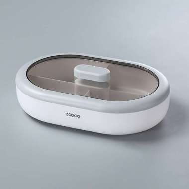 ECOCO Fruit Dish (Single Layer) - Tempat buah kue snack dessert makanan piring plater keranjang Gray