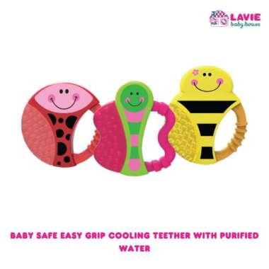 Baby Safe TT002 - Easy Grip Cooling Teether with Purified Water | Gigitan Bayi Pink