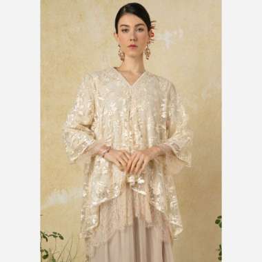 Zalia Adiratna Sequin Top Wanita XS BEIGE