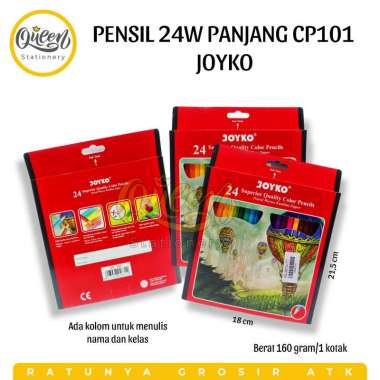1 SET PENSIL 24W PANJANG CP101 JOYKO / COLOUR PENSIL/ PENSIL WARNA CP101 JOYKO / PENSIL 24 WARNA JOY