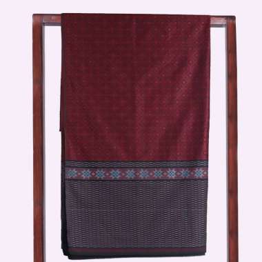Kain Batik BHS Classic Motif Jacquard Warna Merah 01