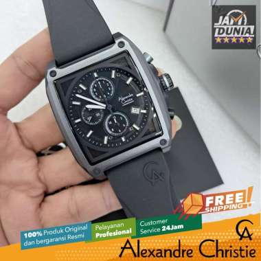 JAM ALEXANDRE CHRISTIE PRIA 6614 AC6614 AC 6614 BLACK GREY ORIGINAL NG RS JAM TANGAN PRIA ALEXANDRE 