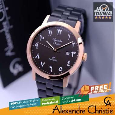 JAM ALEXANDRE CHRISTIE PRIA 1007 AC1007 AC 1007 BLACK ROSE GOLD ORIGINAL NG ST JAM TANGAN PRIA ALEXA