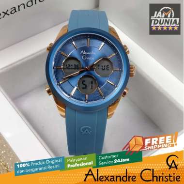 JAM TANGAN WANITA ALEXANDRE CHRISTIE WANITA ORIGINAL 9398 AC9398 AC 9398 BIRU ROSE GOLD CT RS JAM AL