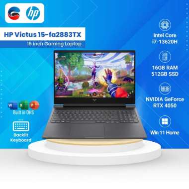 HP Laptop Victus 15 FA2883TX Intel Core I7 13620H 16GB 512GB SSD 15.6" FHD IPS 144Hz W11 + OHS NVIDI