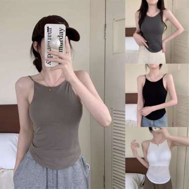 Oppa Style Shop Tanktop Crop Tali Kecil TT003 Korean Sport Tanktop / Tanktop Crop Olahraga Running G