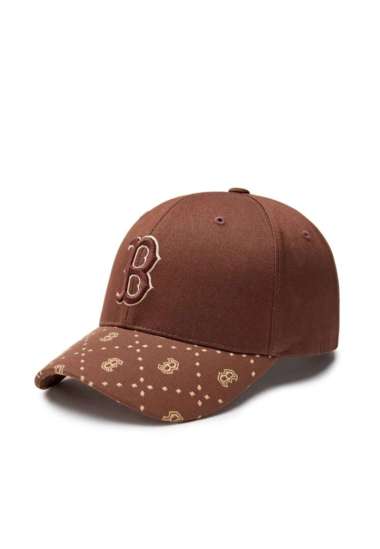 MLB Korea Dia Monogram Point Structured Ball Cap Boston Red Sox