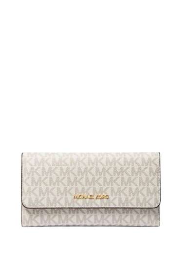 Michael Kors Jet Set Large Logo Trifold Wallet Vanilla