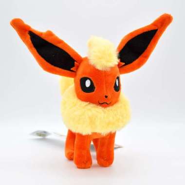 Boneka Pokemon Eevee Evolution 15-20cm Pokemon Doll / Cute Plush Hadiah Ulang Tahun Flareon