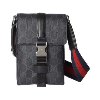 [12.12 Dealcember] Gucci Super Mini GG Supreme Canvas Messenger Bag Black Grey