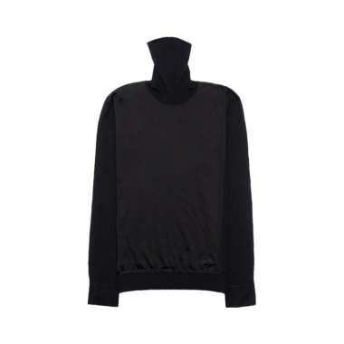 Hermès Decadre Laine & Soie Turtleneck Sweater Black L Black