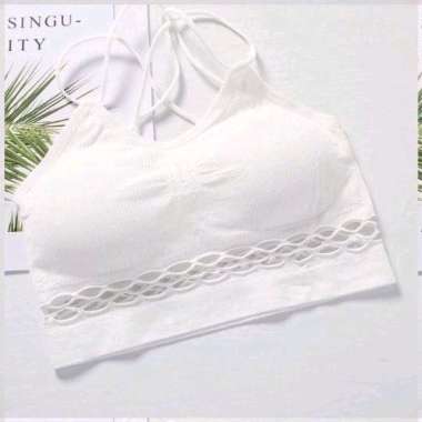 Sport Bra Jaring/ Bra Olahraga Yoga Tanpa Kawat/ Bra Fitness Senam Murah Free Size PUTIH