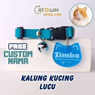 Kalung Kucing Kulit Gratis Liontin Costum Nama D002 Warna Catown Pink 5 Kuning