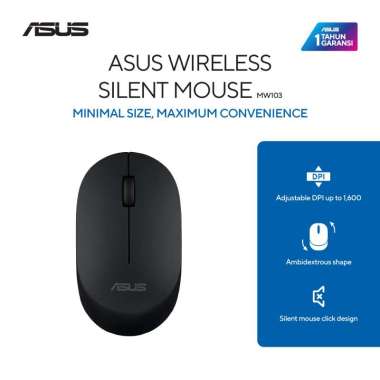 ASUS MW103 Wireless Silent Mouse Black