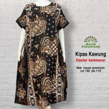 Daster Batik Kelelawar Jumbo Kipas Kawung Sogan Batik Rayon Solo KIPKWG-BATIK