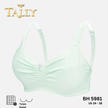 TALLY Bra Remaja Busa Tipis Tanpa Kawat Bahan Katun CUP A Kait 3 Bra Anak Sekolahan Daily Bra Pakaia