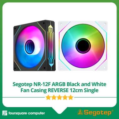 Segotep NR-12F ARGB REVERSE Black and White Fan Casing 12cm Single Hitam