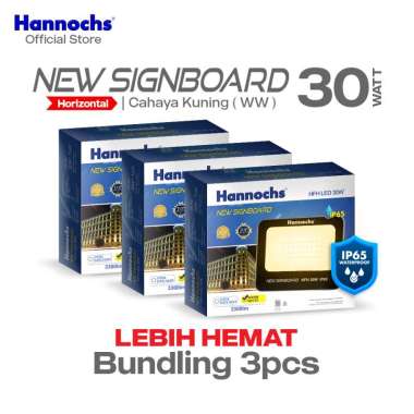 Hannochs Lampu Sorot LED New Signboard HFH 30 watt Cahaya Kuning isi 3pcs (Model Horizontal)