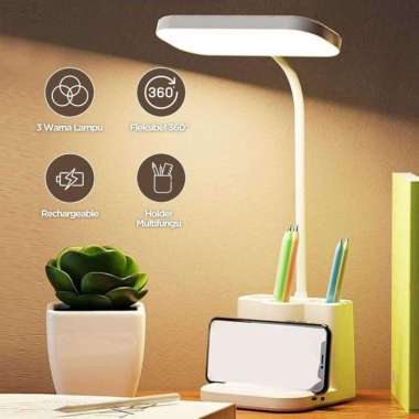 FENGLAIYI Lampu Meja Belajar Flexible Neck 3 Color 800mAh 4W 1322 Lampu Meja Belajar Buat Jepit Lamo