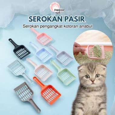 Pawsitive Vibes Pawsitive Vibes Serokan Pasir Pengangkat Kotoran Kucing - Sekop Kucing Serokan Pasir