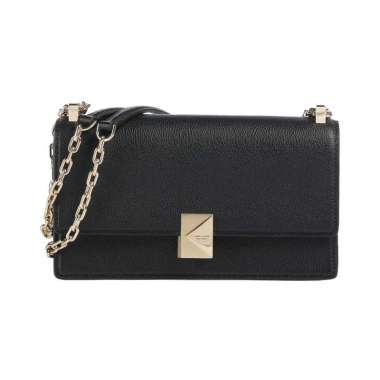 [12.12 Dealcember] Kate Spade Deco Mini Flap Chain Crossbody Bag Black Black