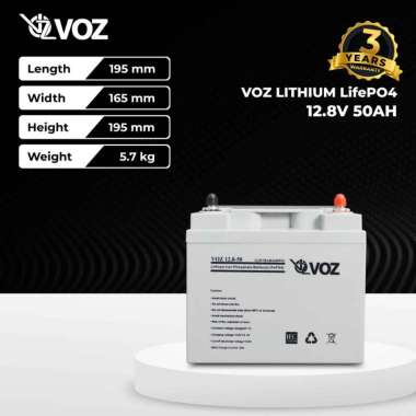 Voz Baterai LiFePO4 12.8V 50Ah/battery lithium voz 12,8v 50ah original murah bergaransi