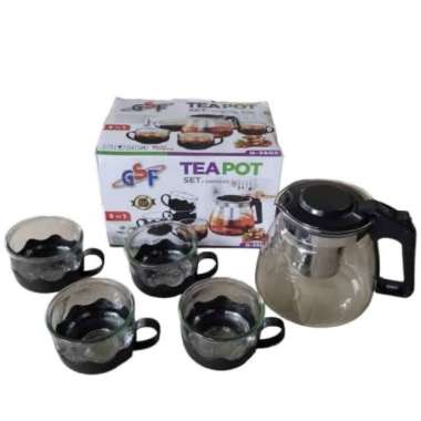 GSF TEA POT SET TEKO TEH CANGKIR PLUS SARINGAN 5 in 1 SNI DIJAMIN KUAT AWET TOP MURAH TEBAL ASLI!