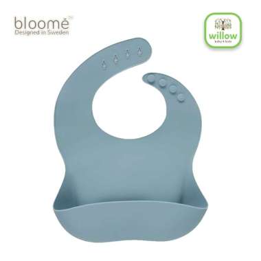 Celemek Bayi - Bloome Silicone Feeding Bib Chambray Blue