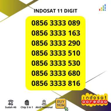 Nomor Cantik Indosat Im3 11 Digit SERI KUARTET 3333 RAPIH - 4G Ready 0856 3333 816