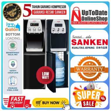 DISPENSER SANKEN HWD-C505M C505 HWDC500E GALON BAWAH SMART KOMPRESOR STAINLESS STEEL PIPE LOW WATT D