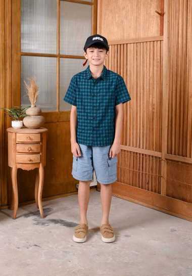 3Second Kids Boy's Short Denim Pants Regular Fit Cotton Denny HP-C020325 8 tahun Light Blue