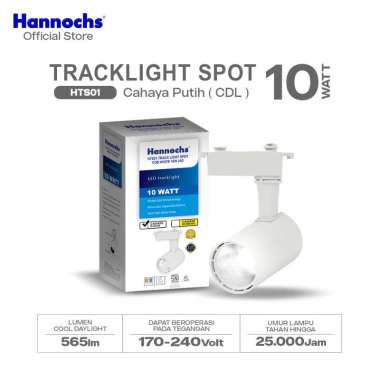 Hannochs Lampu LED Sorot Projector Track Light HTS01 Putih 10W 24D Cahaya Putih