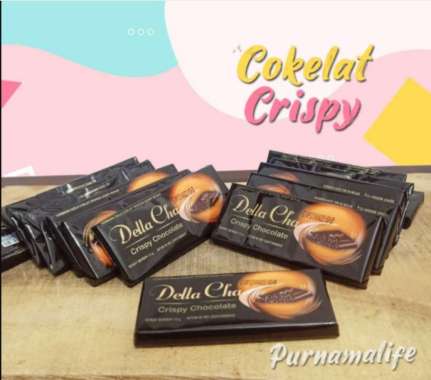 Coklat pilihan Della Cha Chocolate Crispy Top harga per biji, coklatnya terasa gurih | Dalla Raya Sh