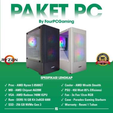 FourPCGaming PC Komputer Gaming | Ryzen 5 8500G DDR5 16GB Radeon 740M