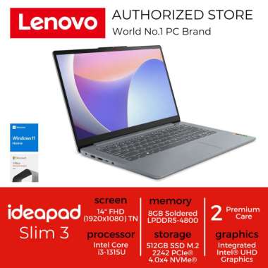 LENOVO IDEAPAD SLIM 3 i3 1315U 8GB 512GB 14" FHD TN W11 OHS 512GB Grey